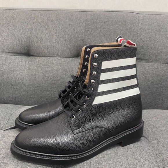 J18518 Thom browne men\'s black leather classic four-bar lychee pattern rivet lac main image 4